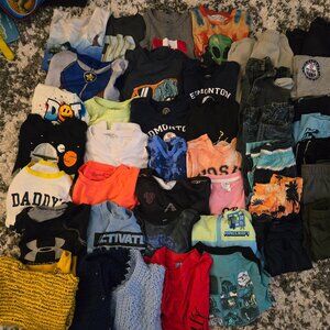 Huge Boys Size 5-6 Clothing Bundle - 35+ Pieces Under Armour, Nike, Oilers
